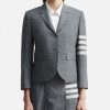 Women Thom Browne Jackets & Coats | 4-Bar Plain Weave Suiting Jacket Grey