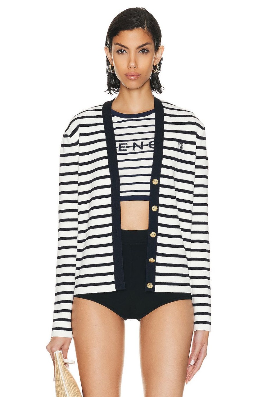 Women Givenchy Sweaters & Knits | Sailor Cardigan White & Navy