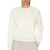 Women Toteme Sweaters & Knits | Crewneck Cotton Sweatshirt In Off White