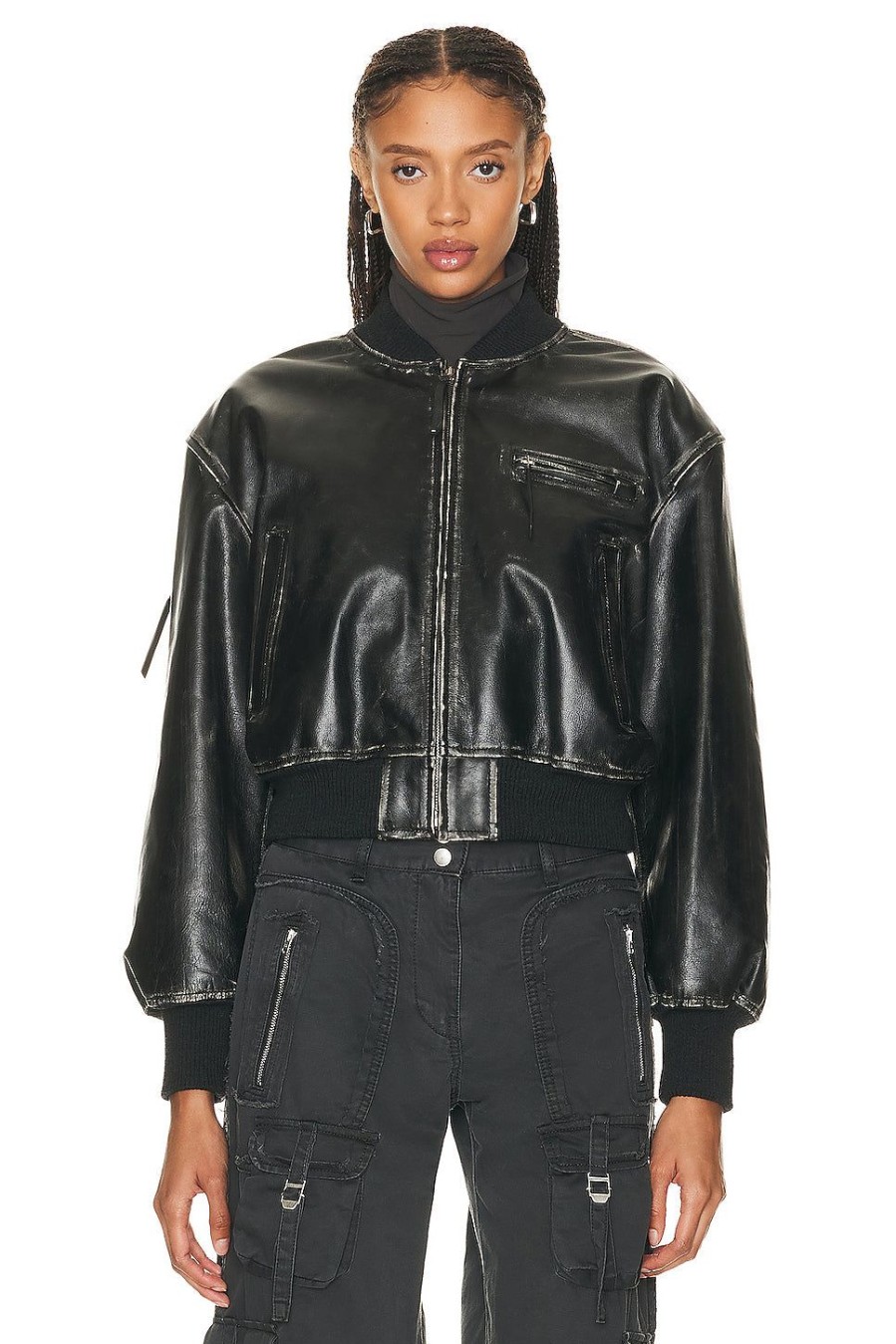 Women Acne Studios Jackets & Coats | Crop Jacket Black