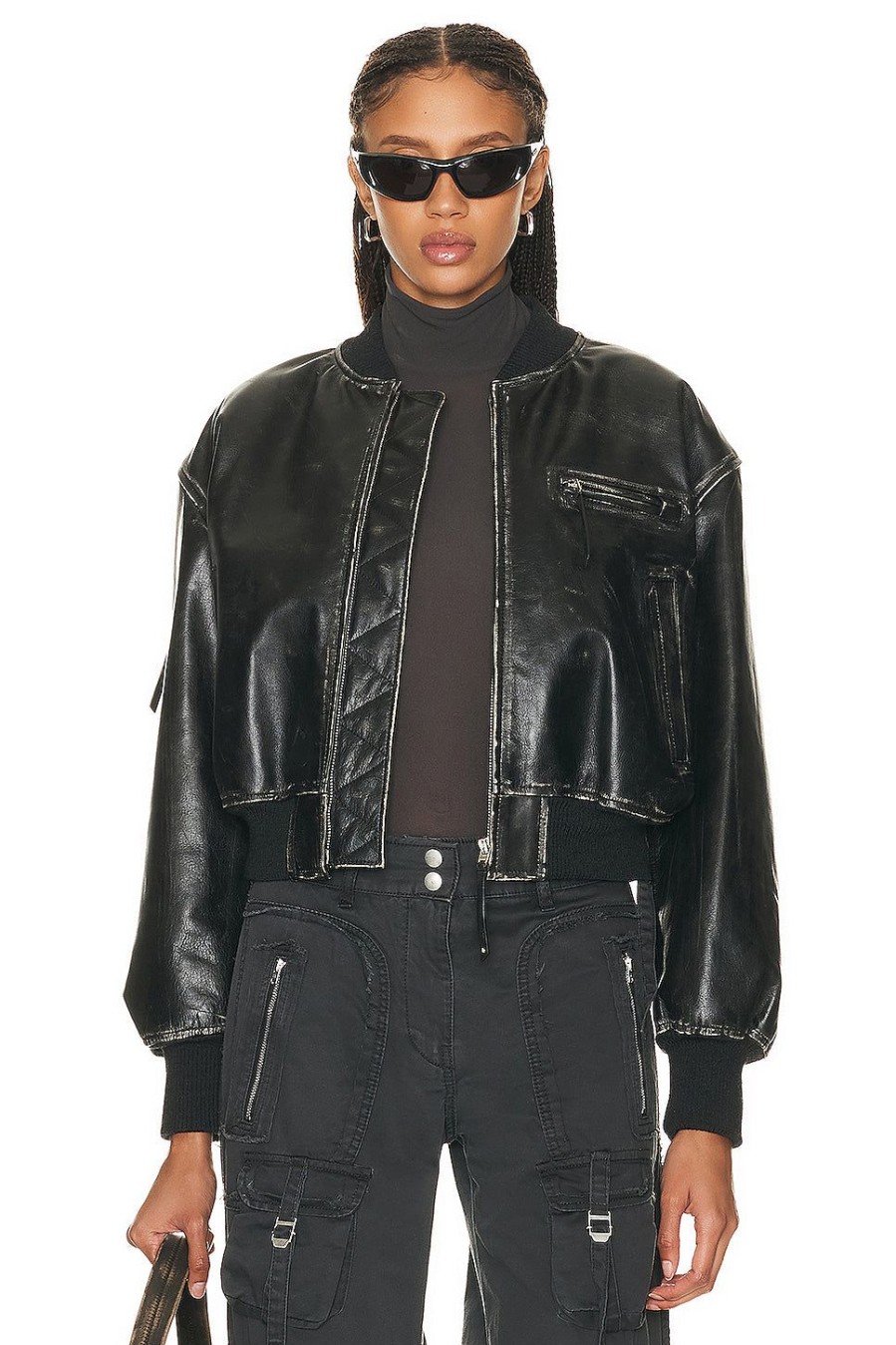 Women Acne Studios Jackets & Coats | Crop Jacket Black