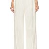 Women Jean Paul Gaultier Pants | Classic Striped Laced Trouser Ecru & Brique