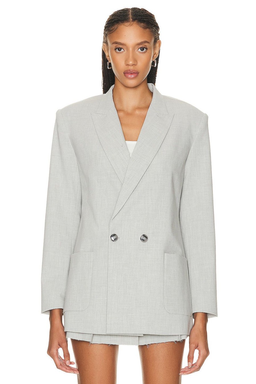 Women SER.O.YA Jackets & Coats | Natasha Blazer Silver