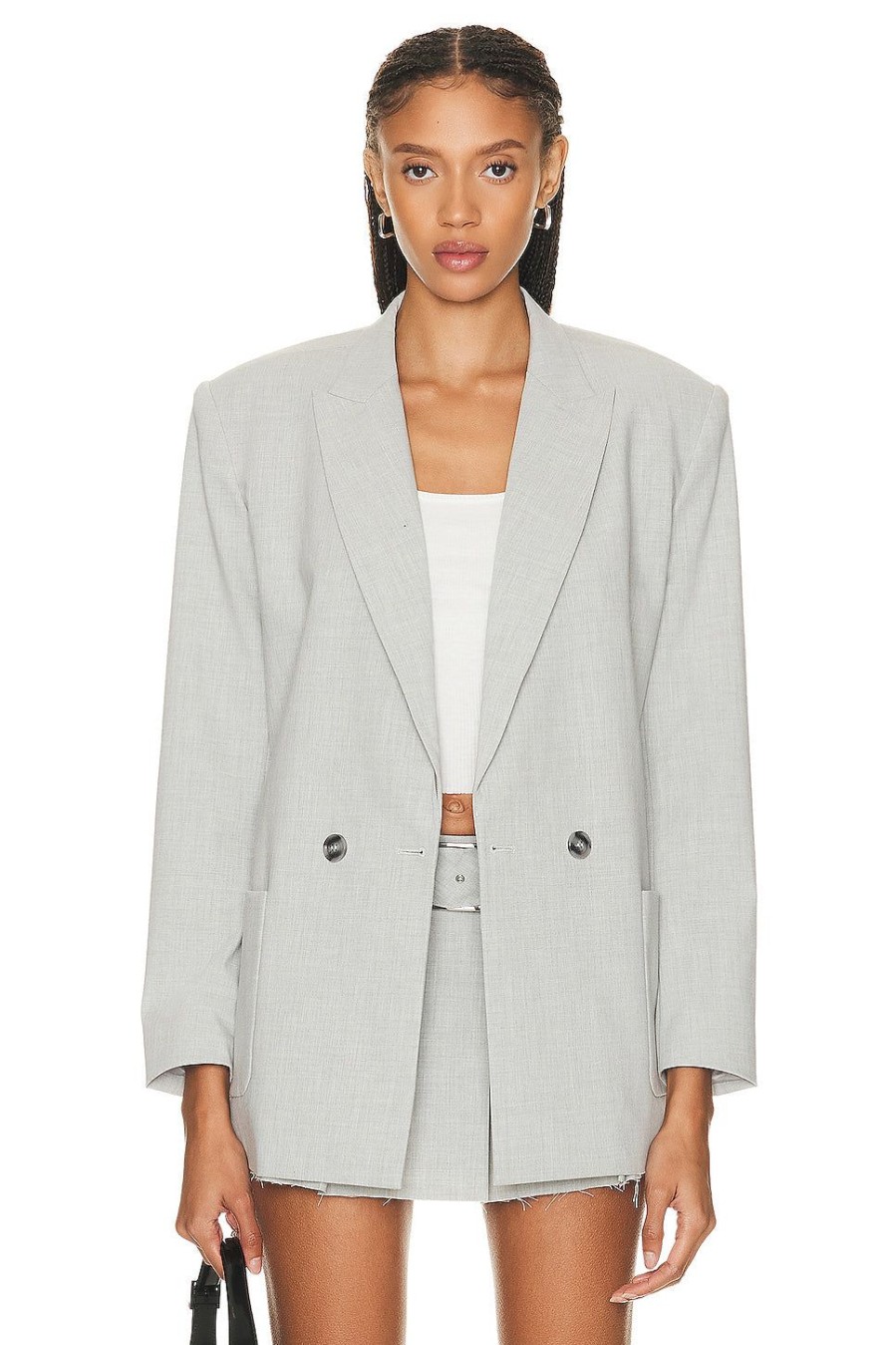 Women SER.O.YA Jackets & Coats | Natasha Blazer Silver