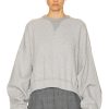 Women R13 Sweaters & Knits | Jumbo Cropped Crewneck Sweater Heather Grey