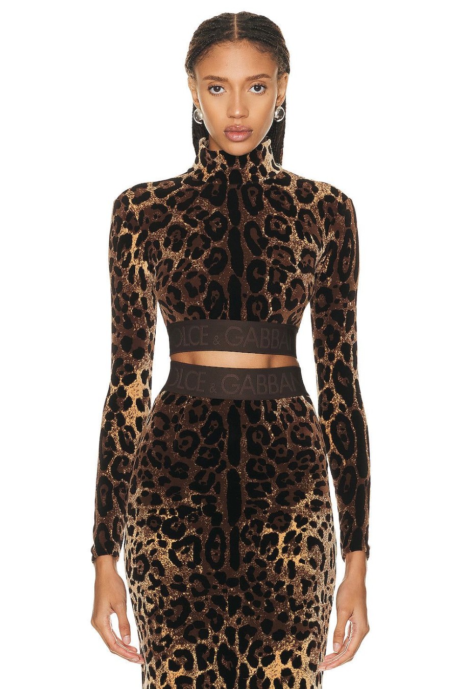 Women Dolce & Gabbana Tops | Long Sleeve Top Leopard