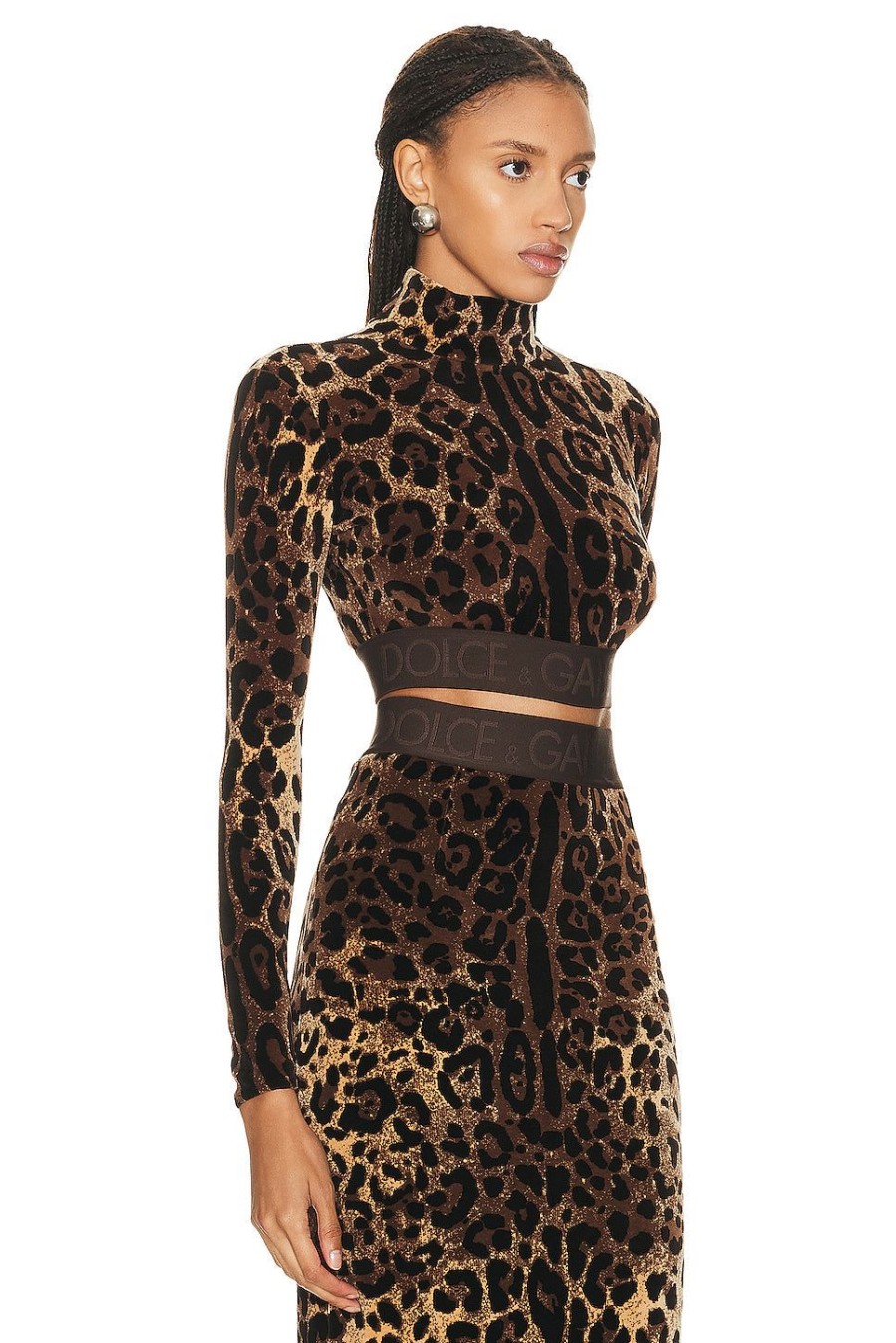 Women Dolce & Gabbana Tops | Long Sleeve Top Leopard