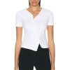 Women Helmut Lang Tops | Twist Short Sleeve Top Optic White