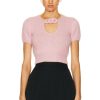 Women Alexander Wang Sweaters & Knits | Chain Short Sleeve Sweater Cradle Pink