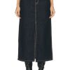 Women Helmut Lang Skirts | Slit Midi Skirt Indigo Rinse