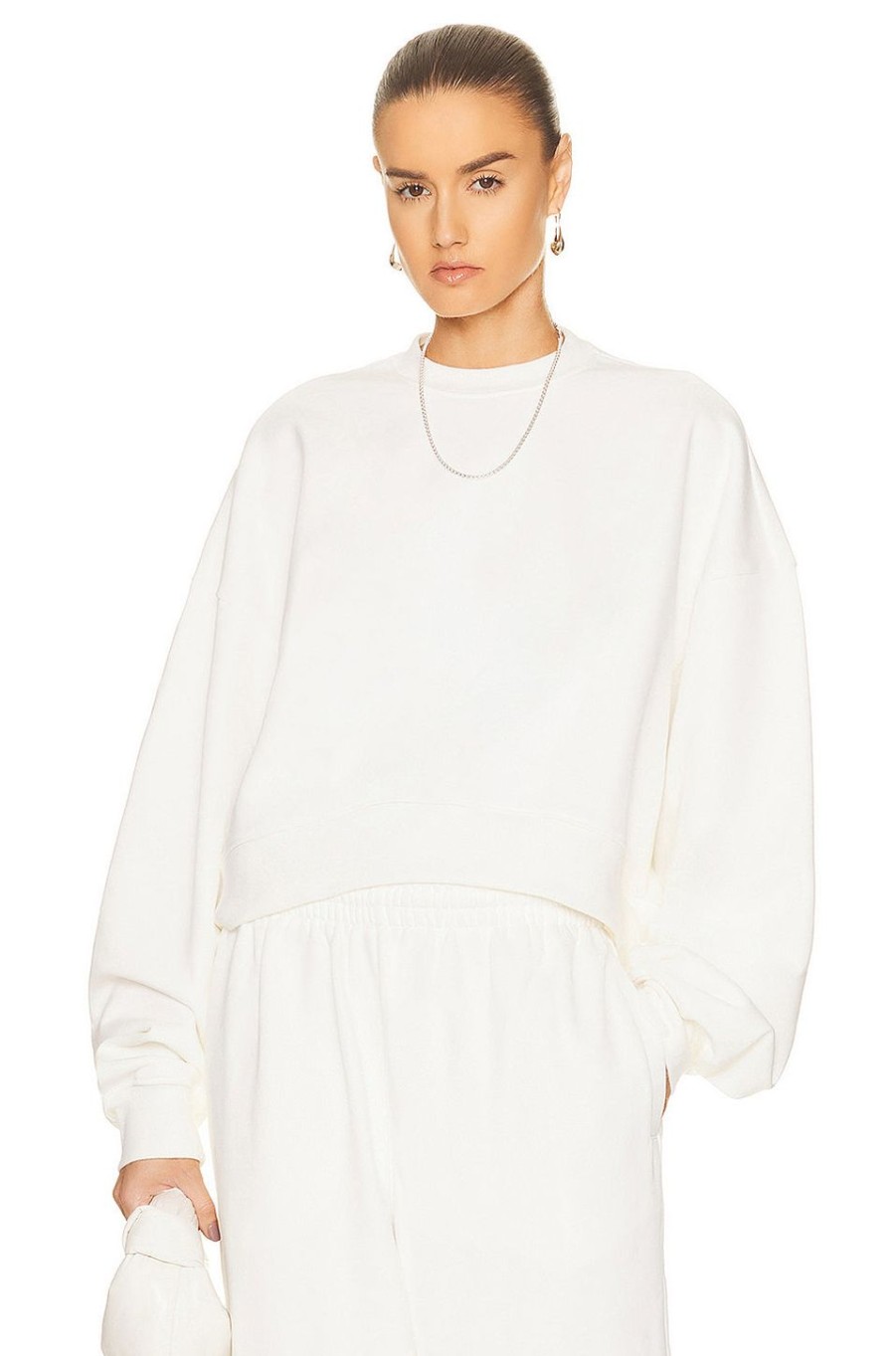 Women WARDROBE.NYC Sweaters & Knits | X Hailey Bieber Hb Track Top Off White