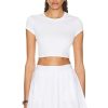 Women alo Activewear | Soft Crop Finesse Short Sleeve Top White