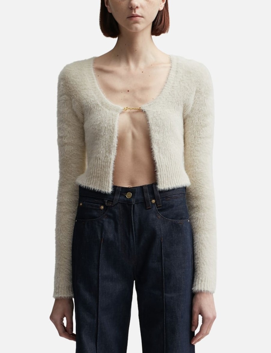 Women Jacquemus Sweaters & Knits | La Maille Neve Manches Longues Cardigan White