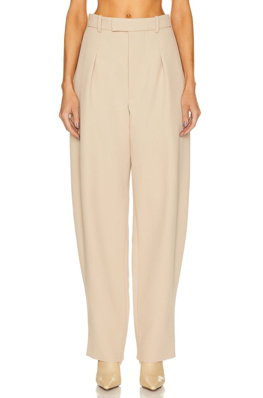 Women WARDROBE.NYC Pants | X Hailey Bieber Hb Trouser Beige