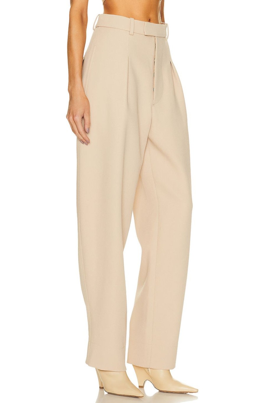 Women WARDROBE.NYC Pants | X Hailey Bieber Hb Trouser Beige