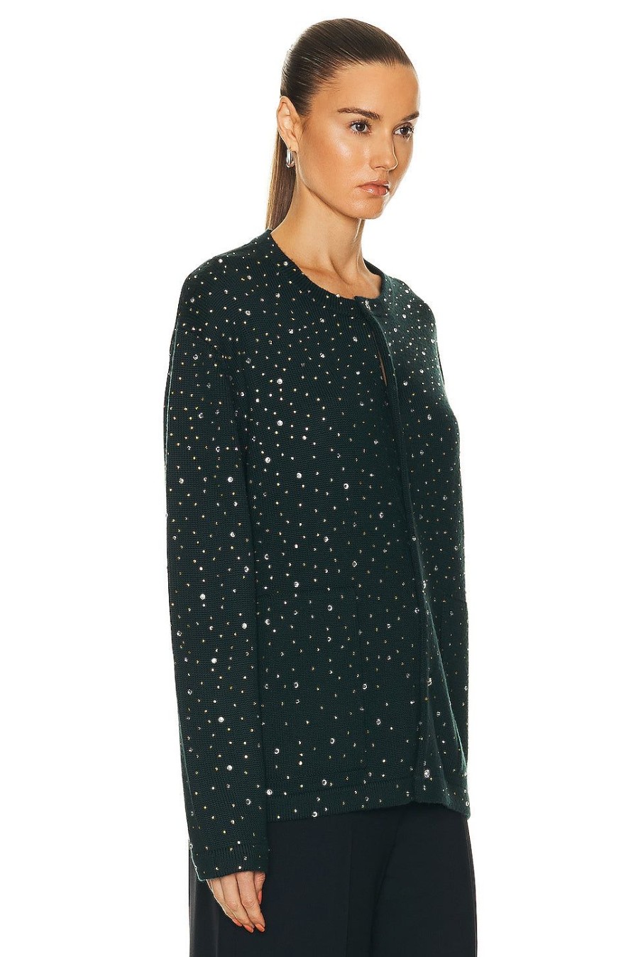 Women BODE Sweaters & Knits | Beaded Solid Cardigan Blue