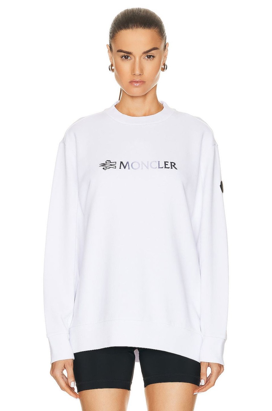 Women Moncler Activewear | Logo Degrade Sweatshirt In White