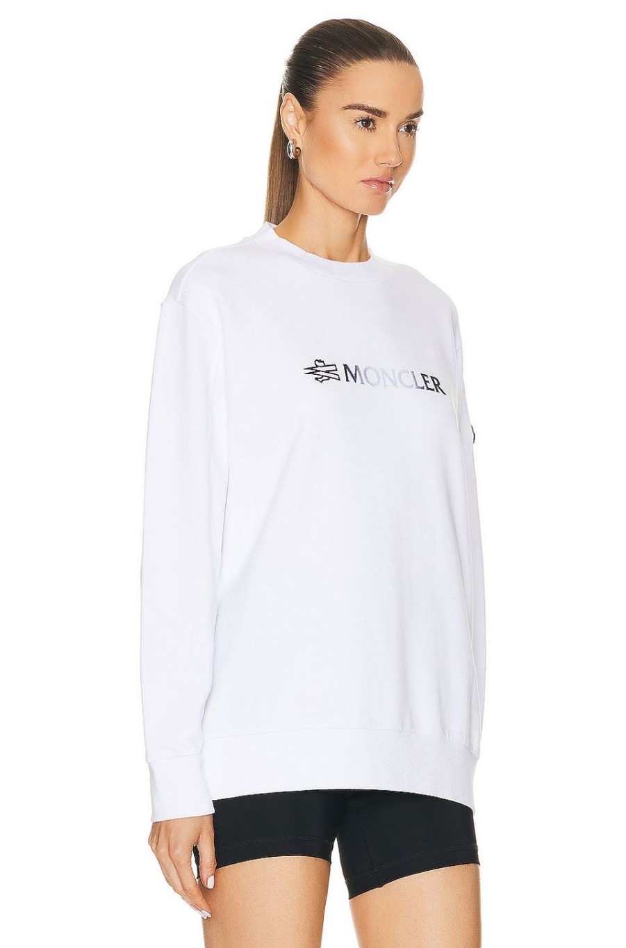 Women Moncler Activewear | Logo Degrade Sweatshirt In White