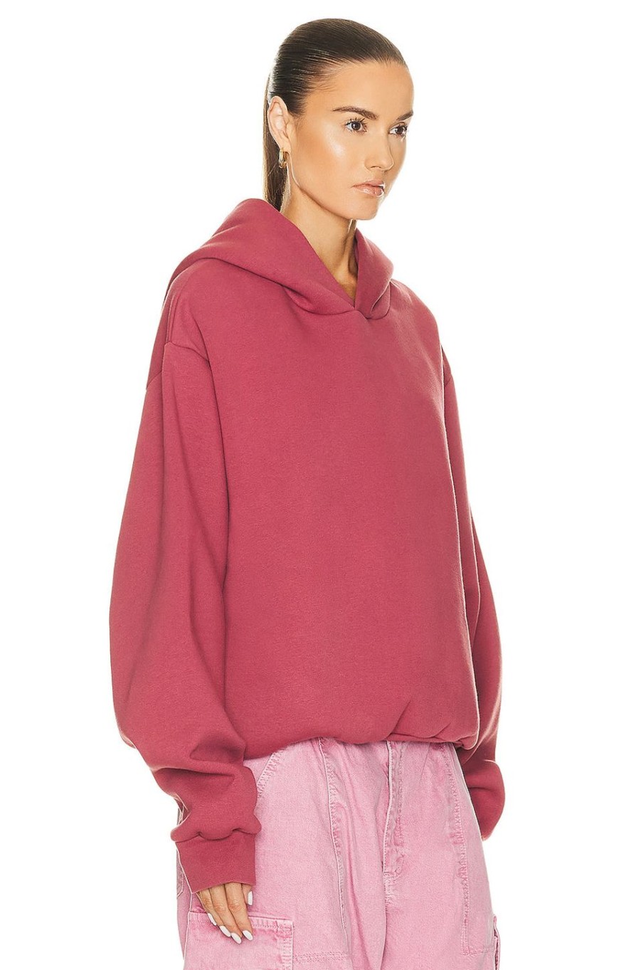 Women Acne Studios Sweaters & Knits | Hooded Sweatshirt Rosewood Red