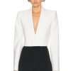 Women Alexander McQueen Jackets & Coats | Wool Crop Jacket Light Ivory