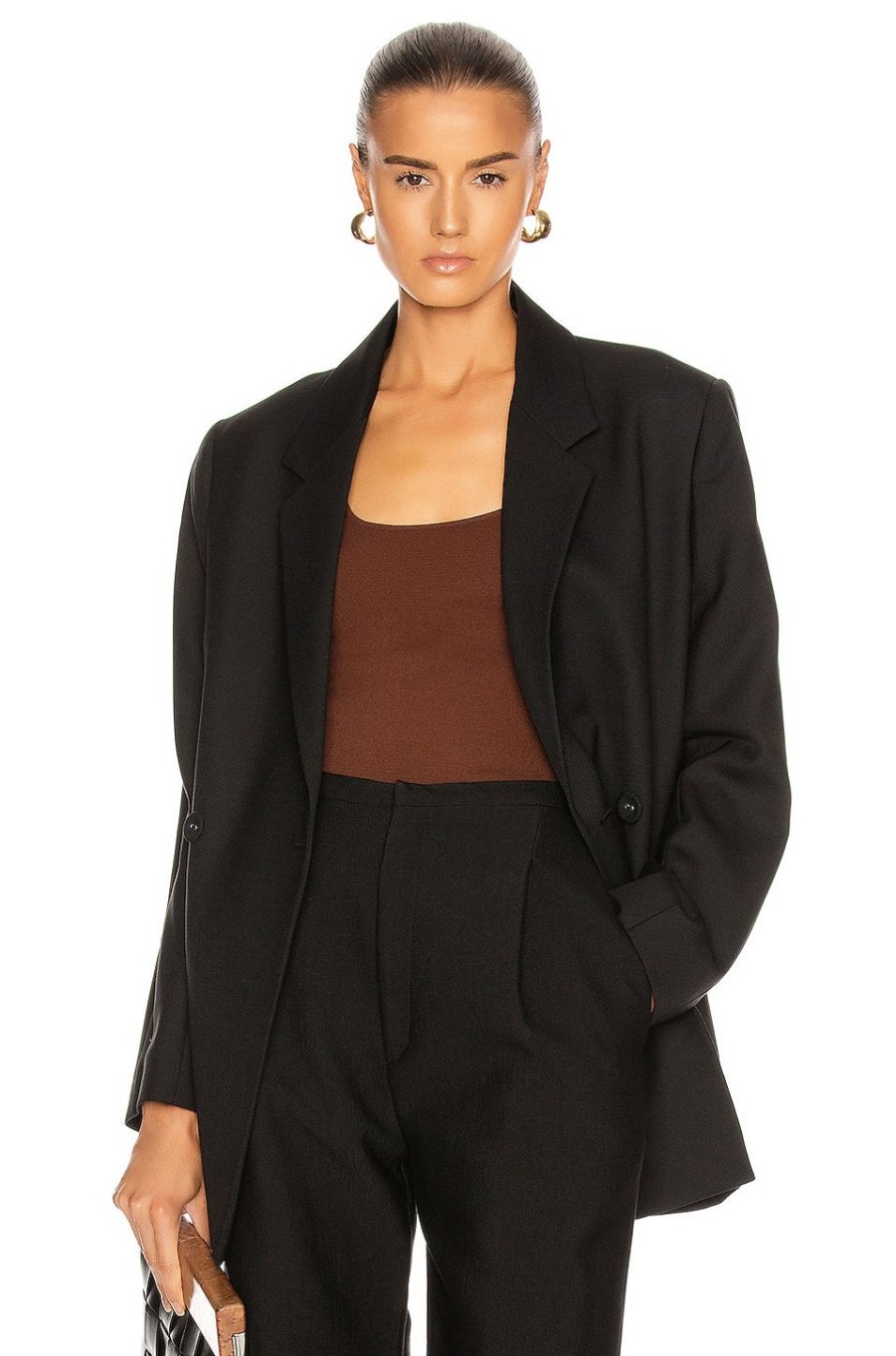 Women Toteme Jackets & Coats | Double Breasted Blazer Black