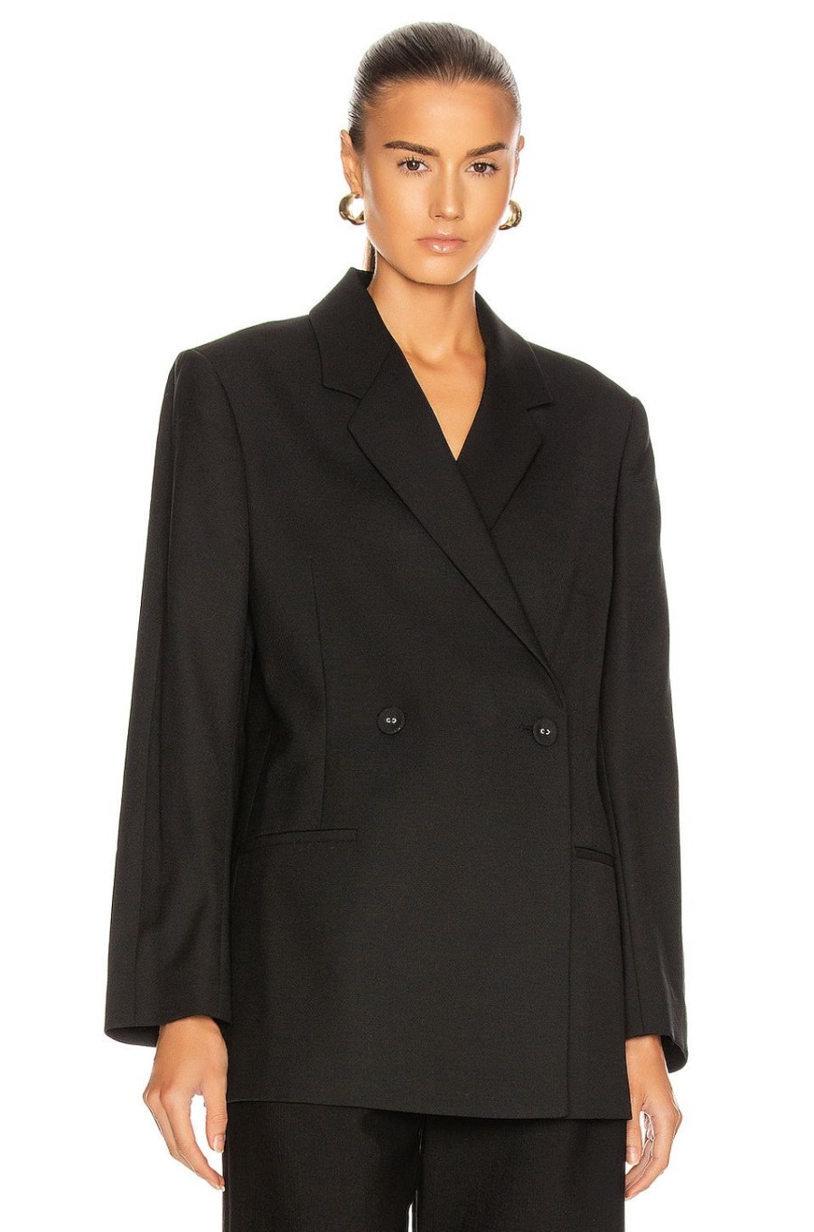 Women Toteme Jackets & Coats | Double Breasted Blazer Black