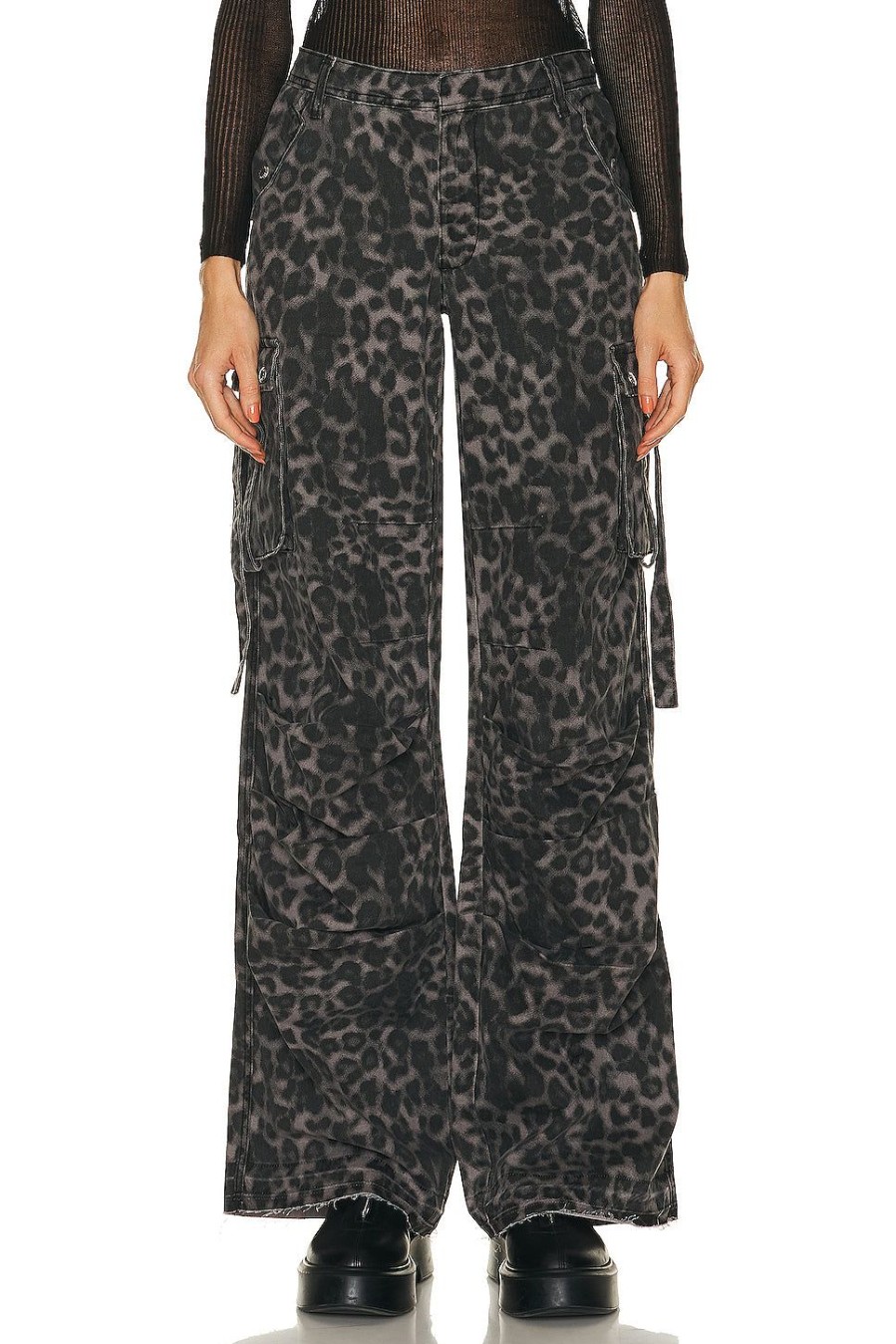 Women SER.O.YA Pants | Jane Cargo Pant Grey Leopard