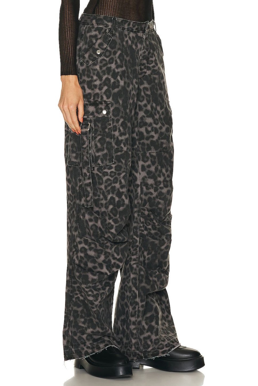 Women SER.O.YA Pants | Jane Cargo Pant Grey Leopard