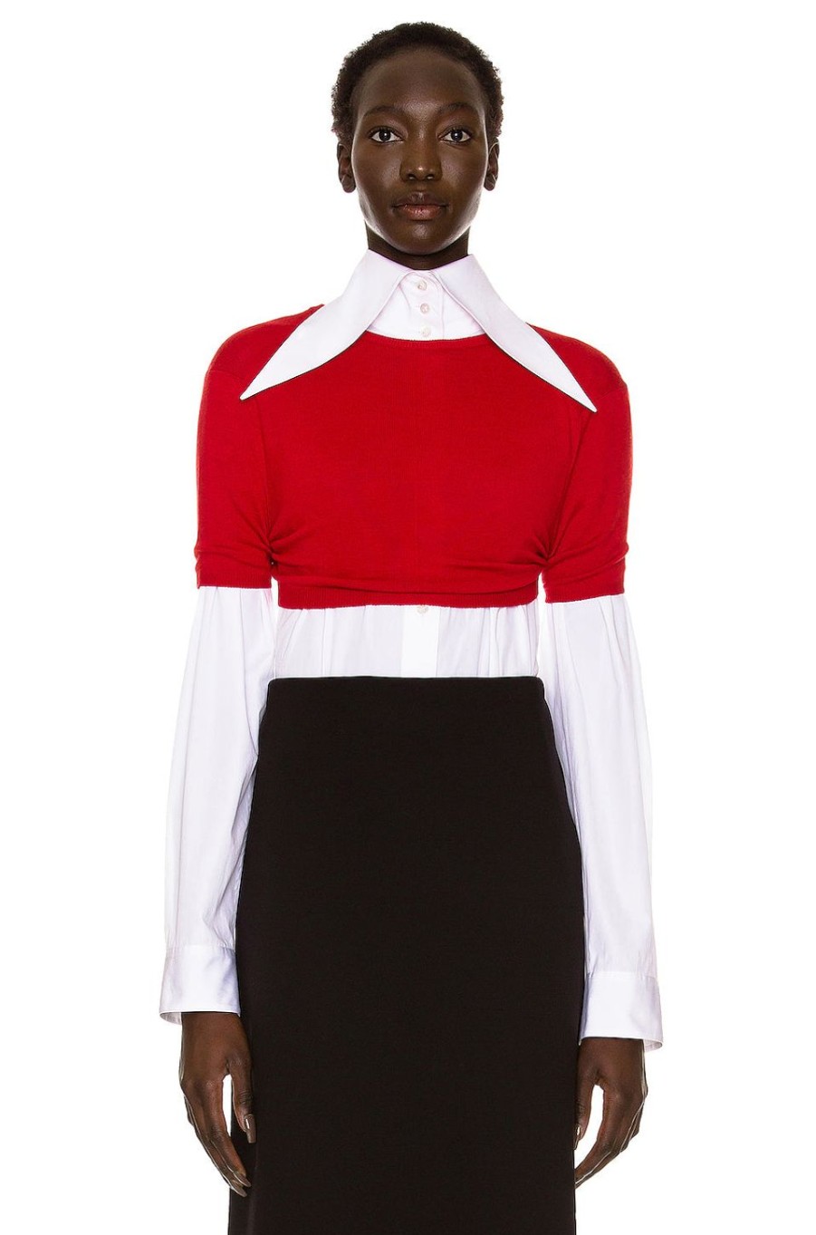 Women The Row Sweaters & Knits | Vic Top Crimson Red