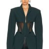 Women Mugler Jackets & Coats | Corset Blazer Dark Green & Dark Green