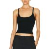 Women Enza Costa Tops | Silk Knit U Tank Top Black