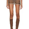 Women Jean Paul Gaultier Skirts | X Knwls Mariniere Pointelle Mini Skirt Brown & Ecru