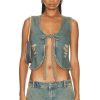 Women Miaou Tops | Chani Top Green Acid Denim