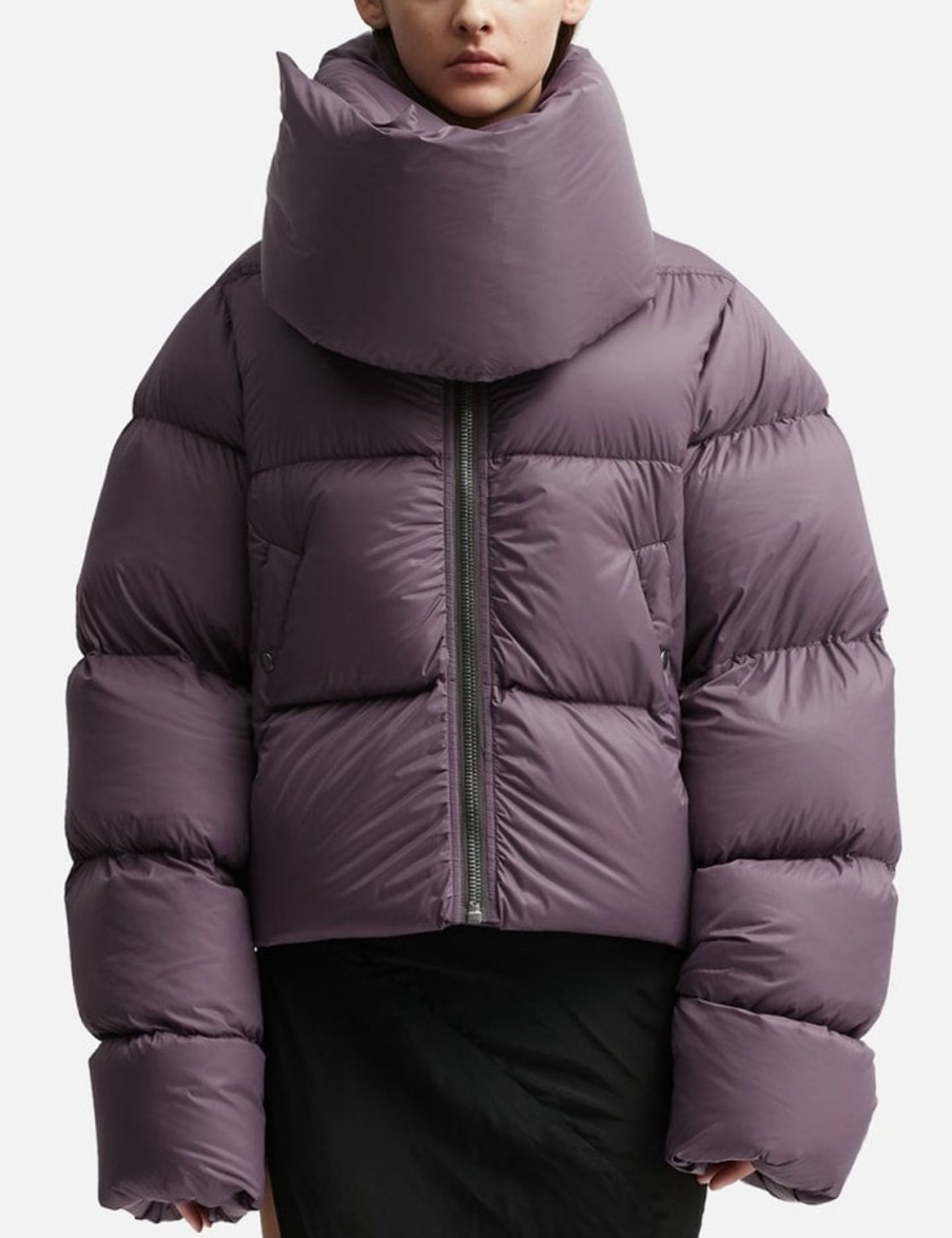 Women Rick Owens Jackets & Coats | Funnel Neck Down Jacket Purple