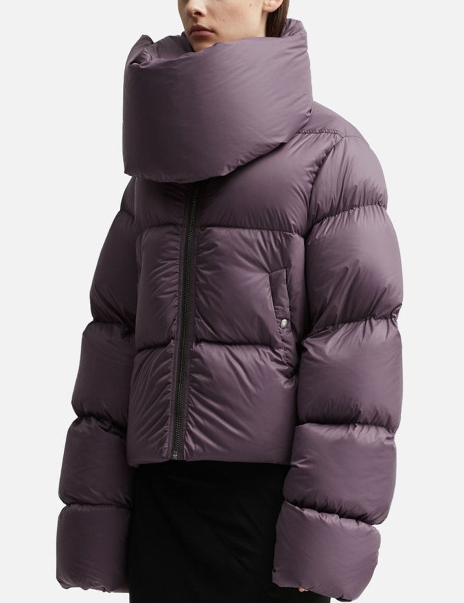 Women Rick Owens Jackets & Coats | Funnel Neck Down Jacket Purple