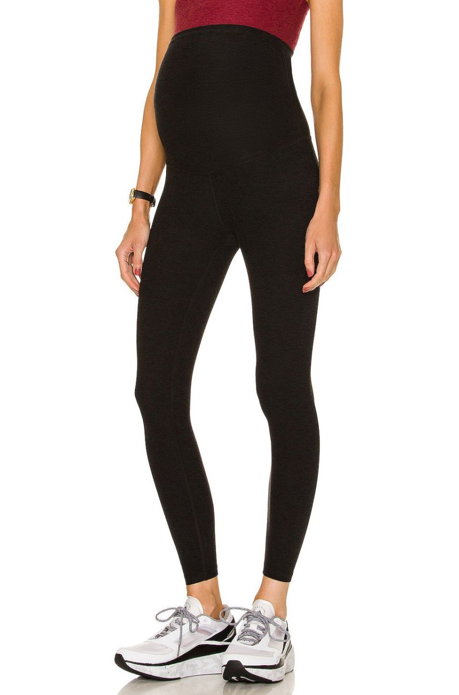 Women Beyond Yoga Activewear | Spacedye Love The Bump Maternity Midi Legging Darkest Night