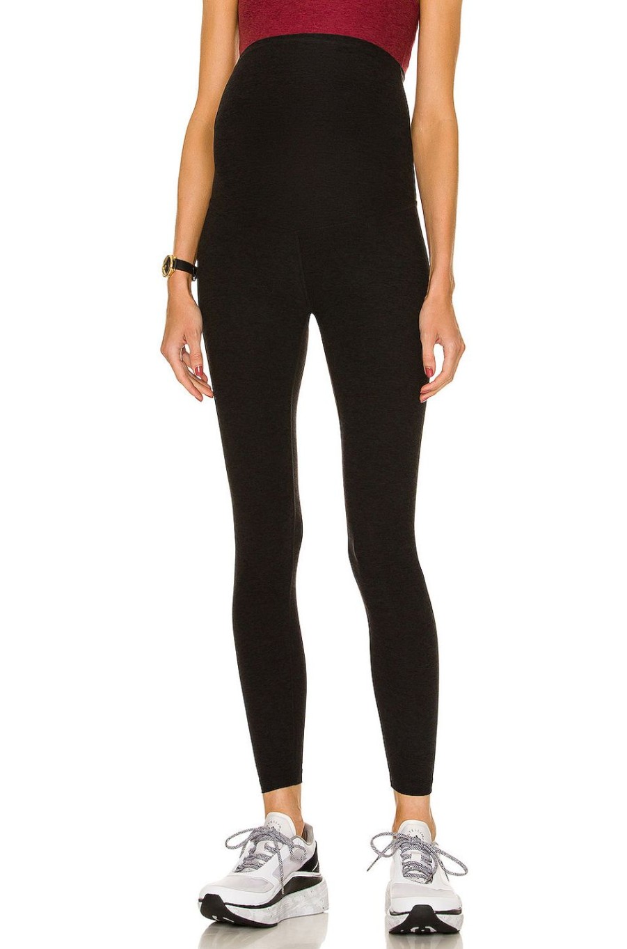 Women Beyond Yoga Activewear | Spacedye Love The Bump Maternity Midi Legging Darkest Night