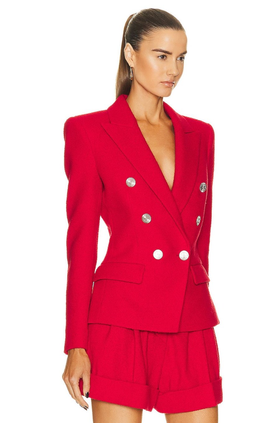 Women Alexandre Vauthier Jackets & Coats | Smocking Jacket Daring Red