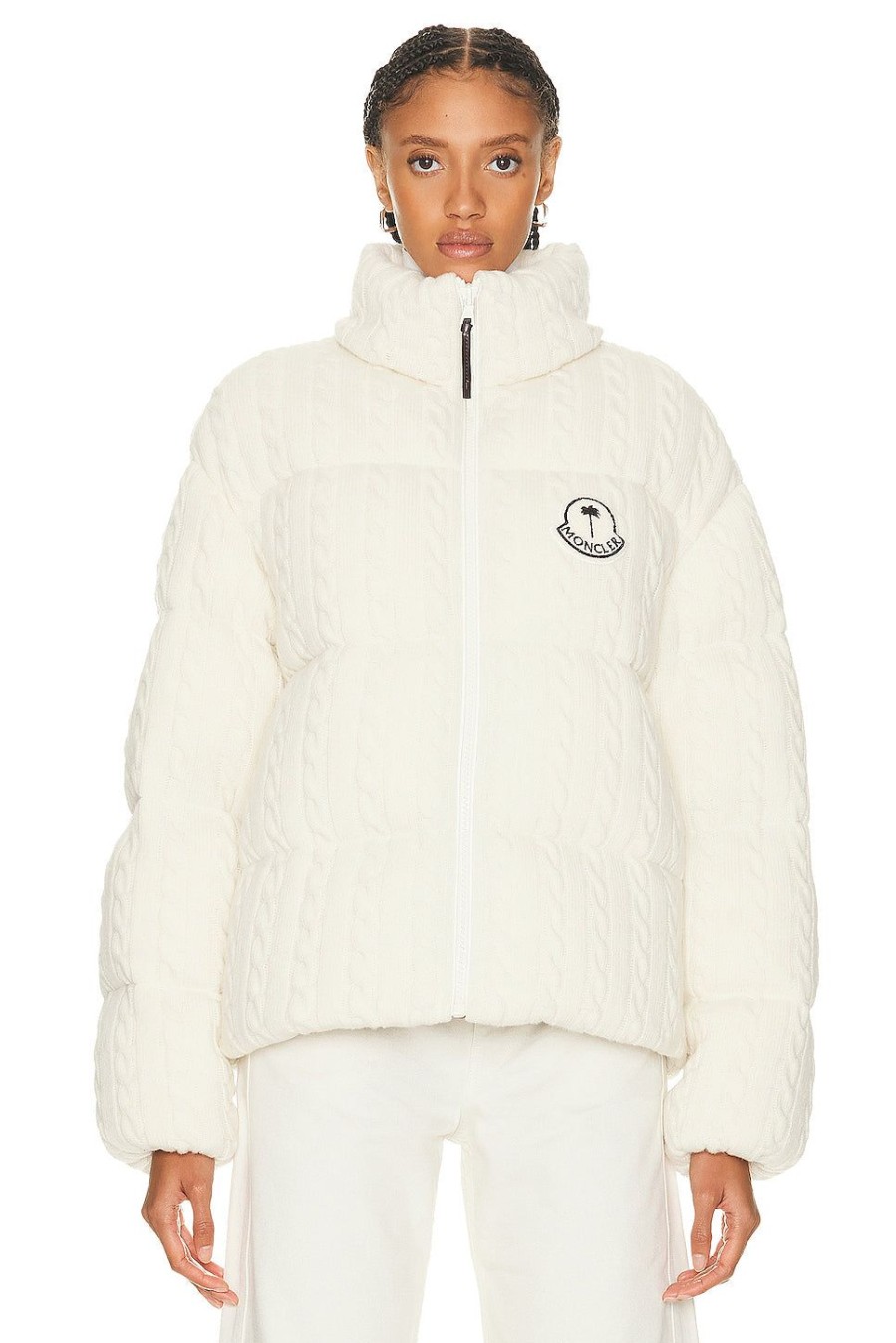 Women Moncler Genius Activewear | X Palm Angels Dendrite Jacket White