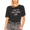 Women R13 Tops | F U Ripped Boy Tee Acid Black