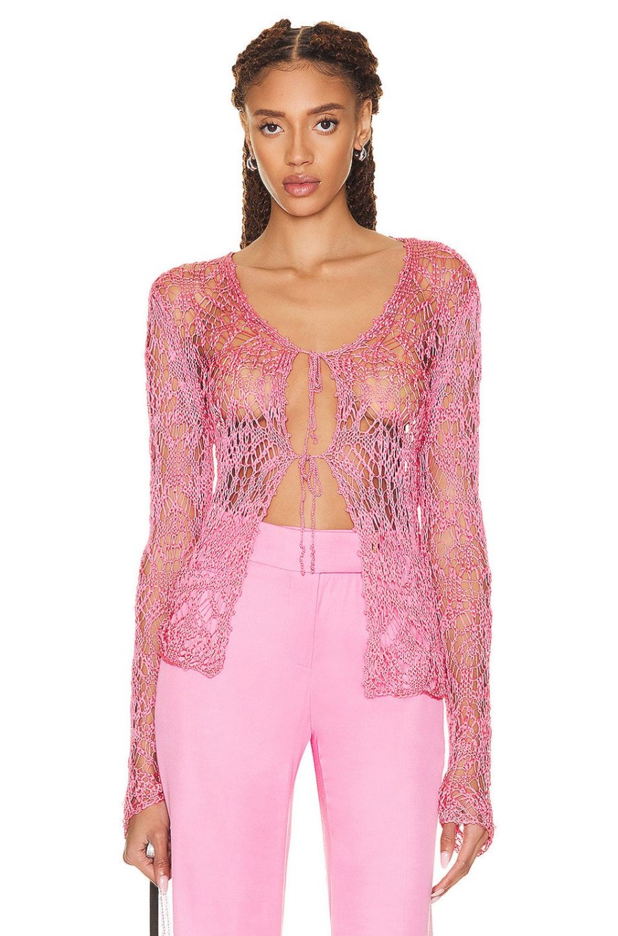 Women TOM FORD Sweaters & Knits | Lace Cardigan Rose Bloom