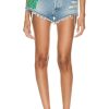 Women ALANUI Shorts | California Patchwork Denim Short Light Blue