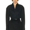 Women NILI LOTAN Tops | Blanche Tuxedo Shirt Black