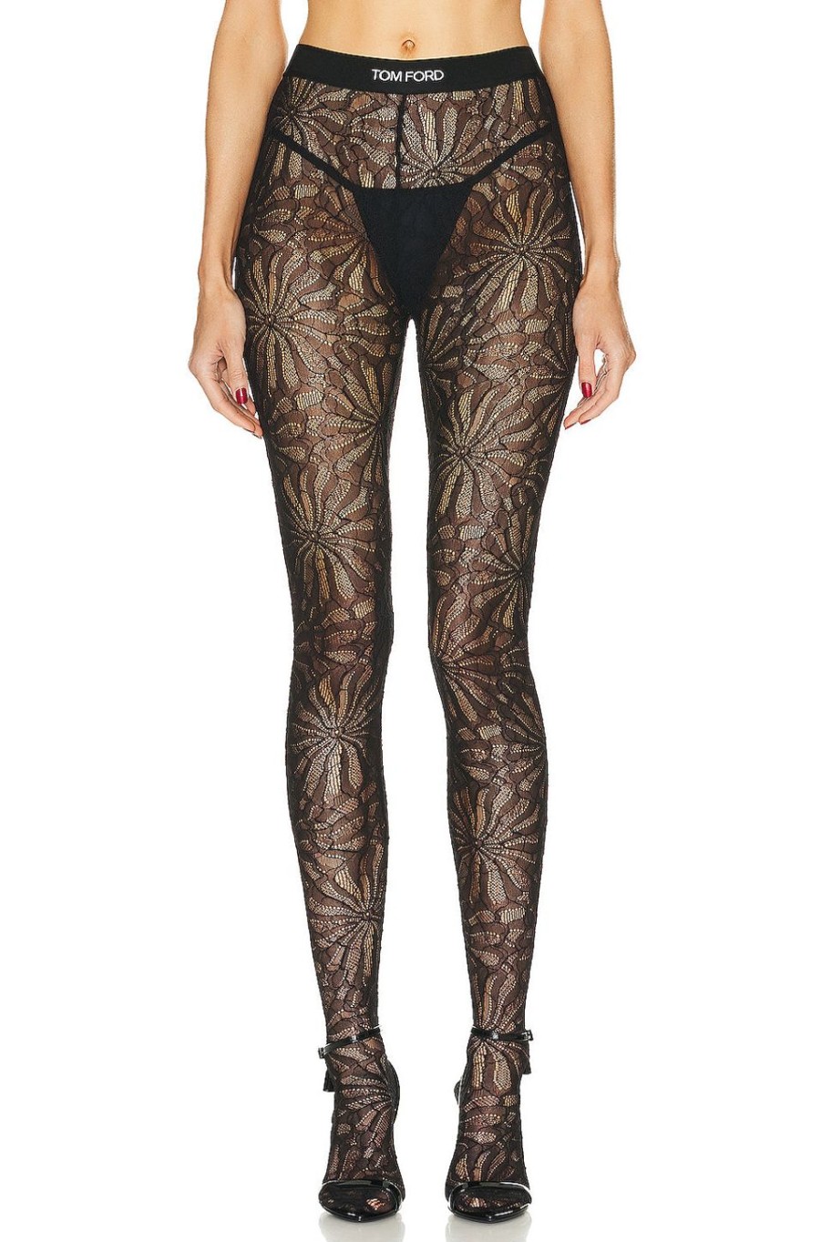 Women TOM FORD Pants | Circle Lace Legging Black