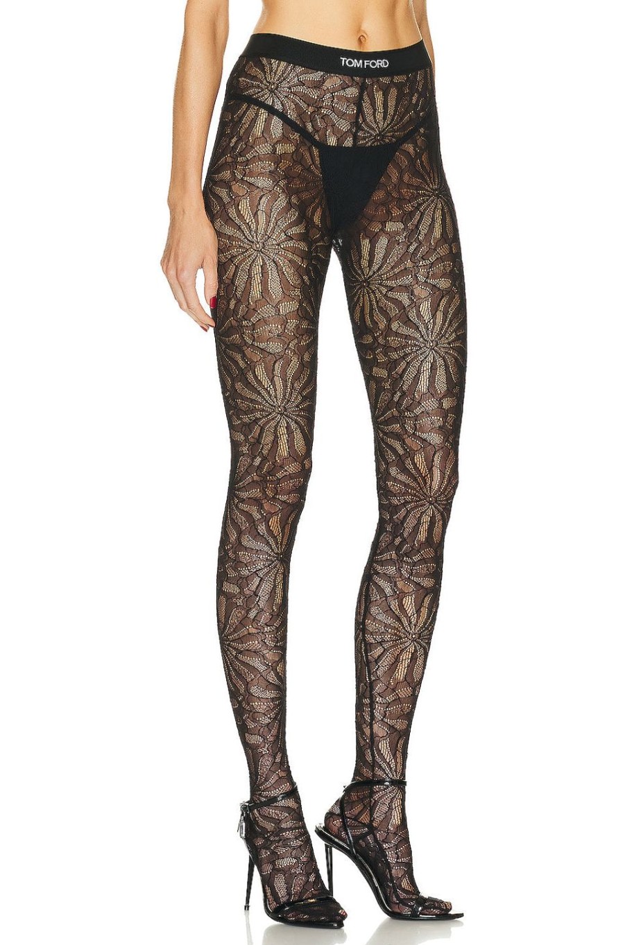 Women TOM FORD Pants | Circle Lace Legging Black