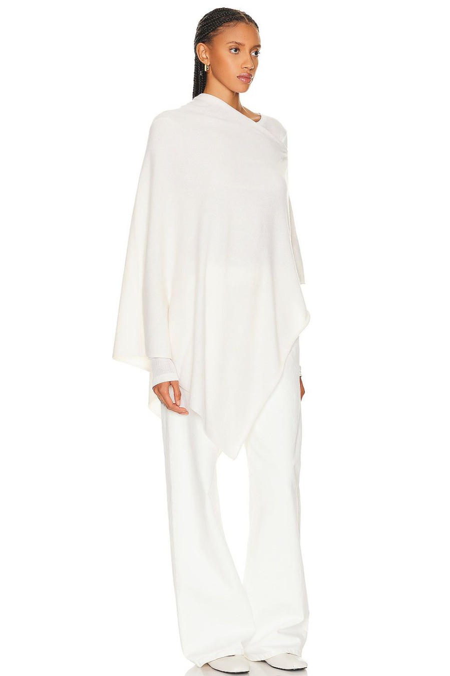 Women Enza Costa Sweaters & Knits | Cashmere Poncho Chalk