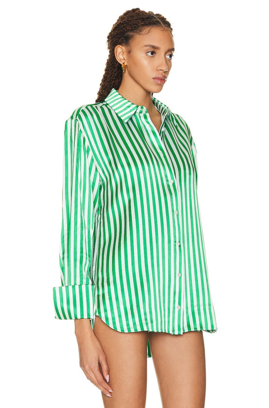 Women SER.O.YA Tops | Zucker Shirt Kelly Green Stripe