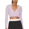 Women Alexander Wang Sweaters & Knits | Twinset Halter Cardigan Lavender Frost