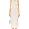 Women Zimmermann Dresses | Matchmaker Ruffle Neck Midi Dress Cream