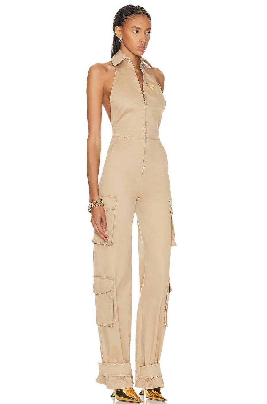 Women Valentino Jumpsuits & Rompers | Cargo Jumpsuit Beige